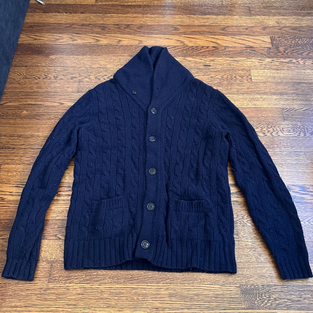 J - Crew blue button up cardigan